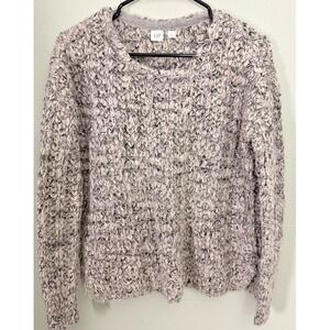 Gap Chunky Knit Sweater Womens Small Gray Marled Cozy Pullover Crewneck
